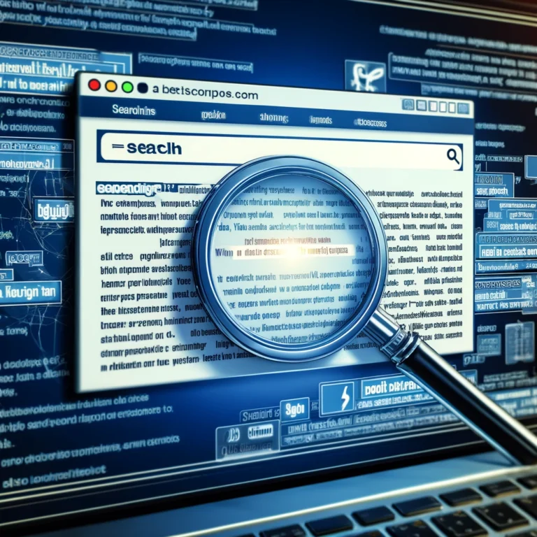 A computer screen displaying a web document with a keyword highlighted, showcasing efficient text searching on a web page.