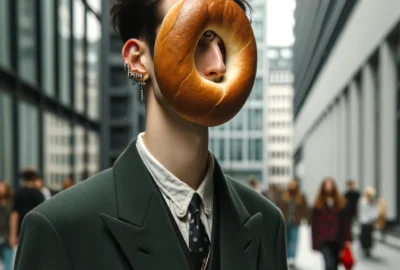 A visual depiction of the Bagel Head Trend showing the distinctive forehead modification