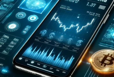 Modern Bitcoin Trend App interface displaying advanced cryptocurrency trading features and market trends.