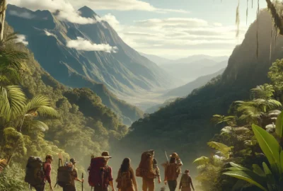 Travelers exploring the untouched landscapes of South America's hidden gems, embodying adventure and cultural immersion in diverse settings.