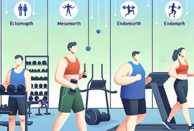 A diverse group of people exercising in a gym, each performing different workouts tailored to their unique body types.