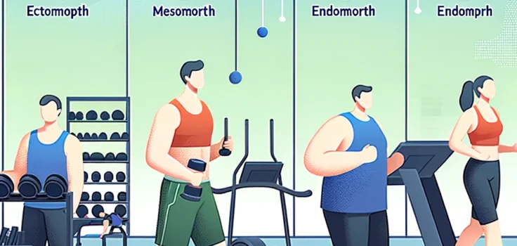 A diverse group of people exercising in a gym, each performing different workouts tailored to their unique body types.