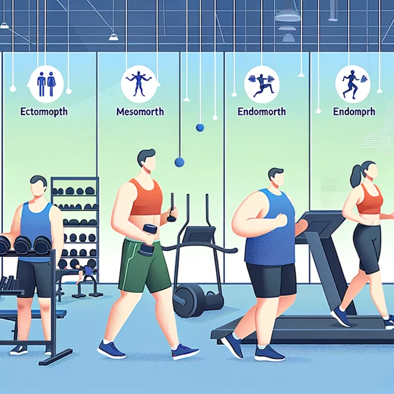 A diverse group of people exercising in a gym, each performing different workouts tailored to their unique body types.