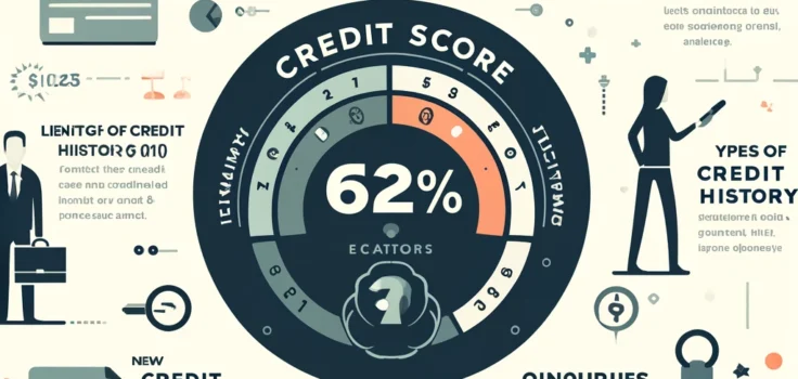 A visual guide showing the factors that impact credit scores, including payment history, credit utilization, and credit mix.