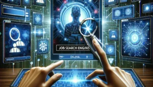 Dynamic display of the top job search engines of 2024, showcasing their advanced AI features and user-friendly interfaces.